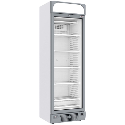 Vitrine ventilée négative vitrée 374 litres - 5 niveaux fixes avec caisson lumineux - BLANCHE WR-39CA-WN